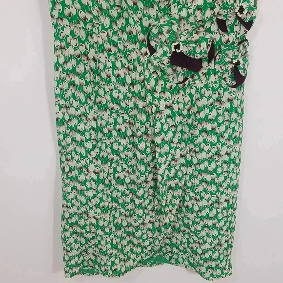 {Anthropologie} Moulinette Soeurs Green Silk Undercurrent Tulip Print Dress - Picture 7 of 14